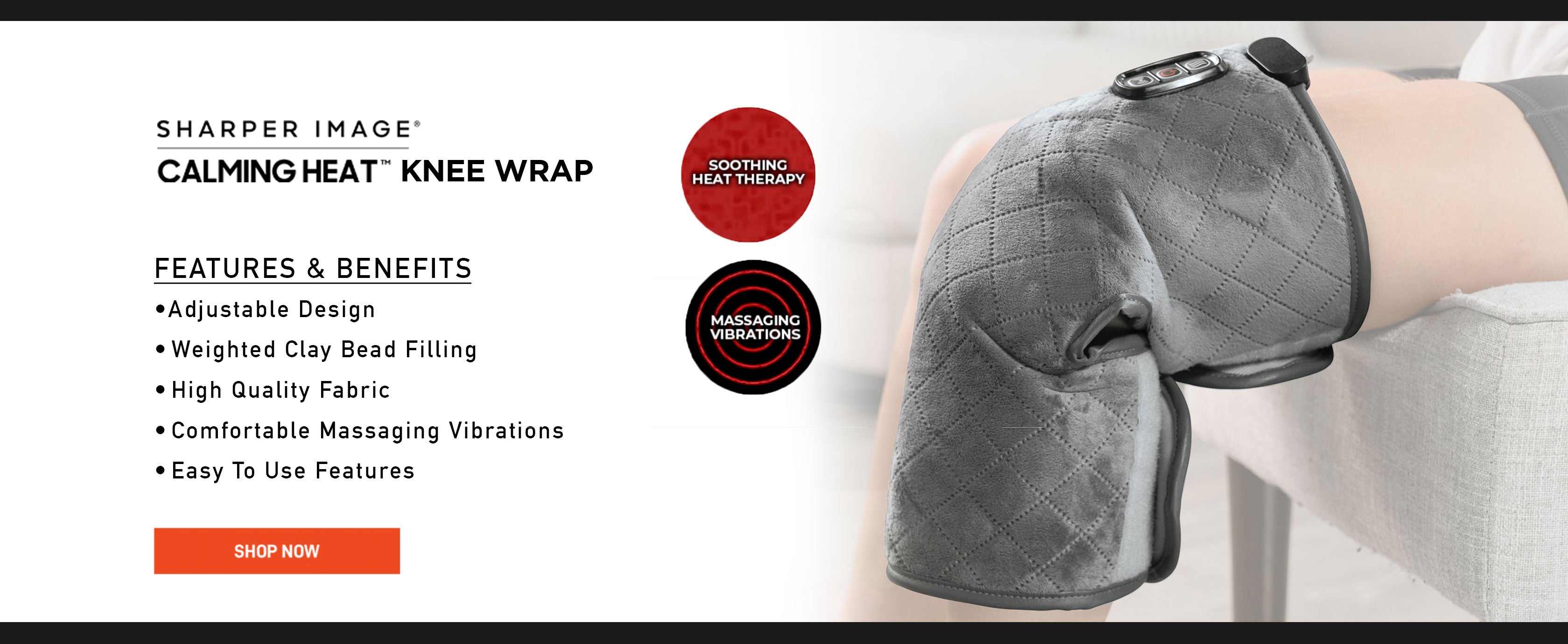 Calming Heat Knee Wrap 10 Settings Basple