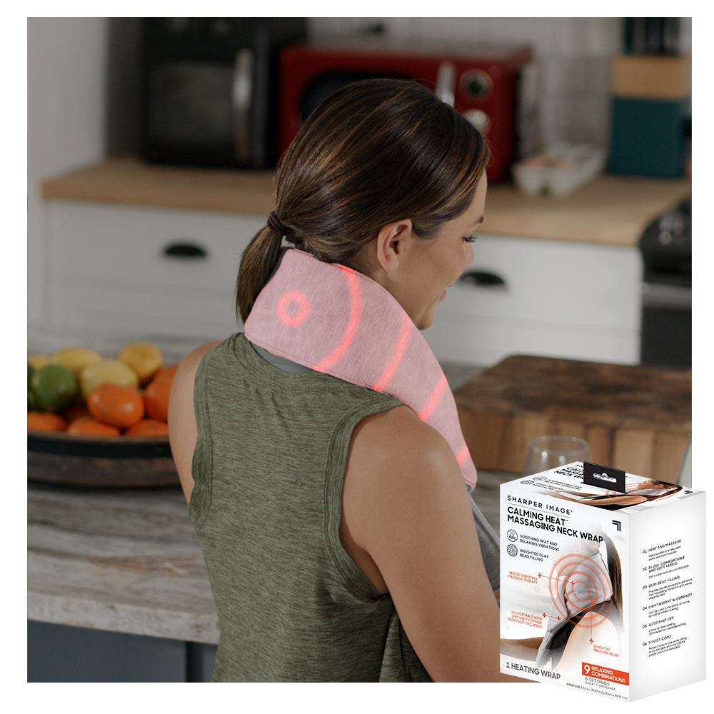 Sharper Image Calming Heat Neck Wrap with Heat Massage 